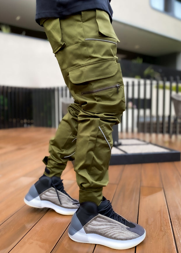 Men's sports casual reflective overalls trousers