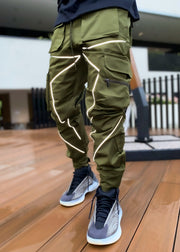Men's sports casual reflective overalls trousers