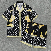 Casual Beach Trend Brand Loose Short Sleeve Shirt Shorts Suit