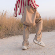 Khaki Fashion Street Trend Straight Loose Wide Leg Pants