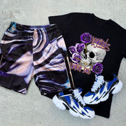 Personalized casual sports style printed suit men