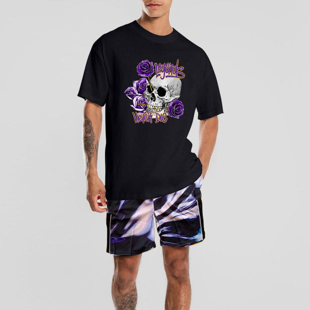 Personalized casual sports style printed suit men
