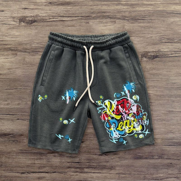 Fashion printed sports casual shorts