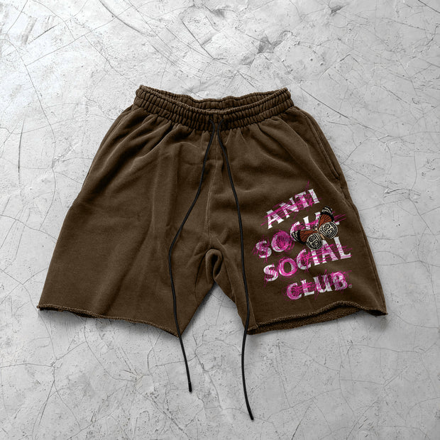 Trendy Retro Pattern Street Khaki Shorts