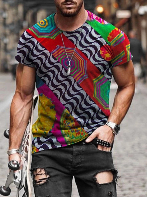 Printed round neck short sleeves t-shirts