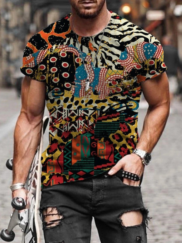 Printed round neck short sleeves t-shirts