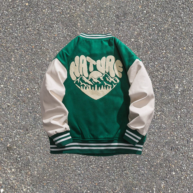 Embroidered casual street home lovers baseball jacket