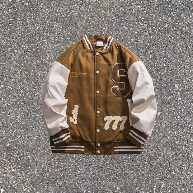 Embroidered casual street home lovers baseball jacket