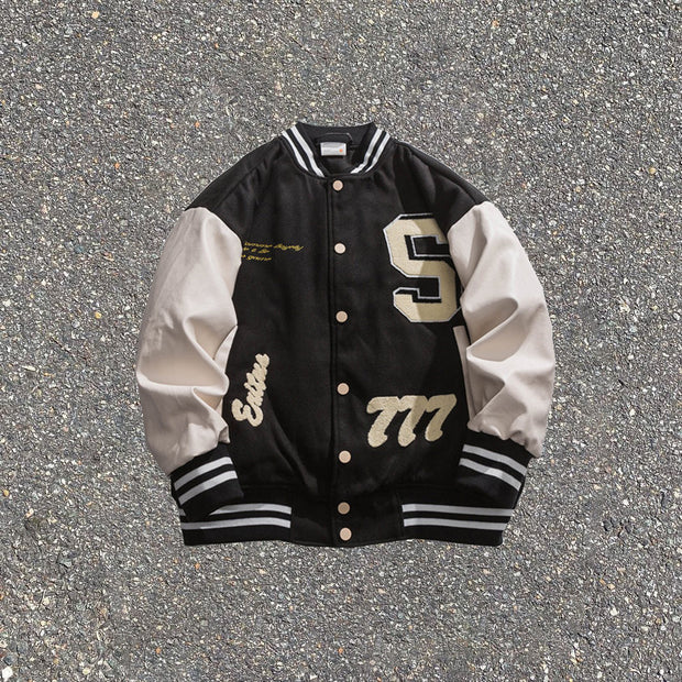 Embroidered casual street home lovers baseball jacket