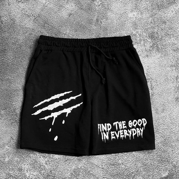 Scratch Print Elastic Shorts