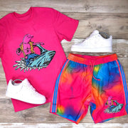 Personalized tie-dye pants printed T-shirt set