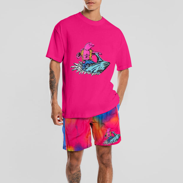 Personalized tie-dye pants printed T-shirt set