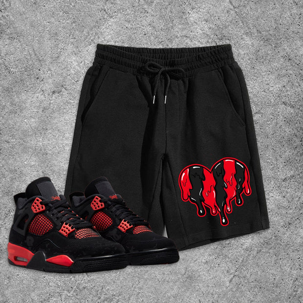 Street Heart Print Track Shorts