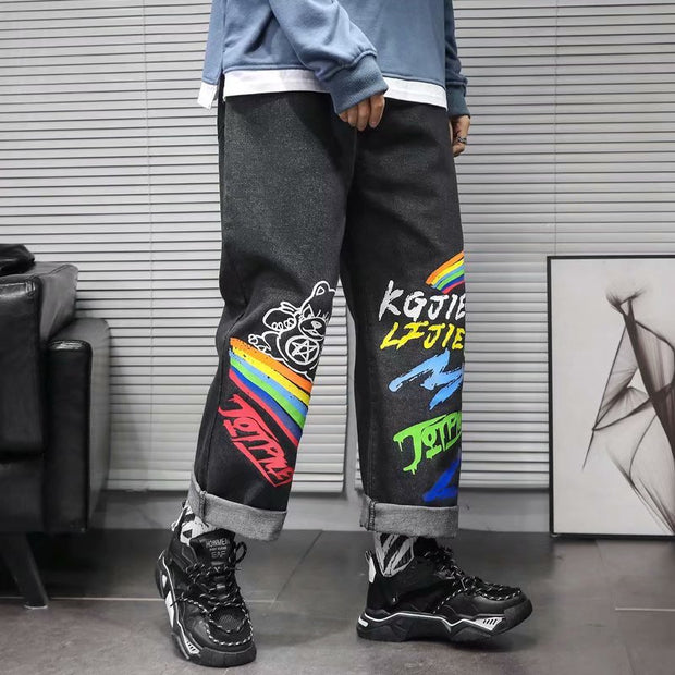 Loose straight hip hop casual cropped pants