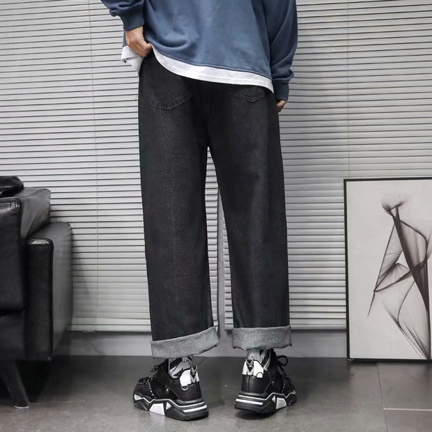 Loose straight hip hop casual cropped pants