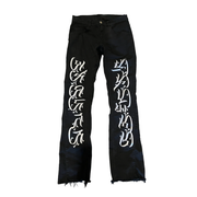 Trendy retro hip hop street loose edge jeans