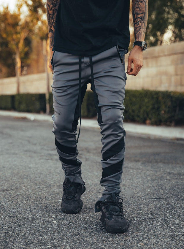 Colorblock straight running gym trousers