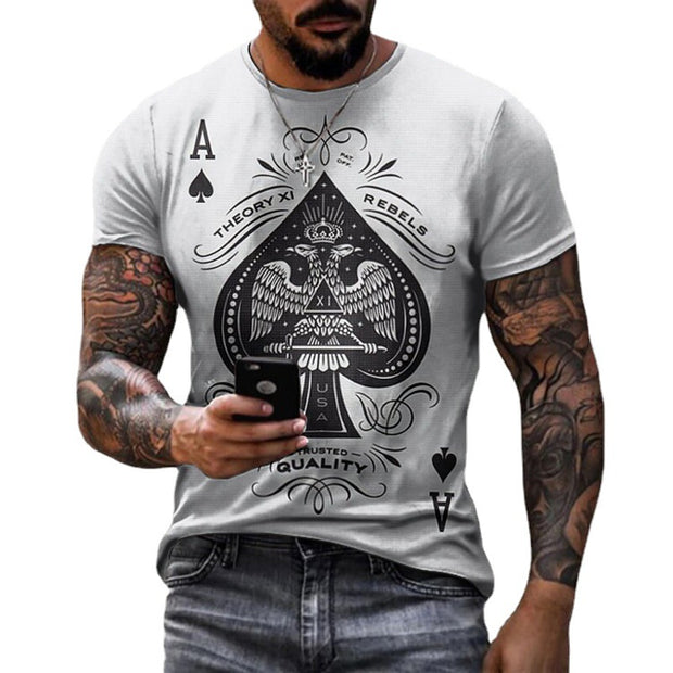 Casual round neck short sleeve digital printing men's T-shirt