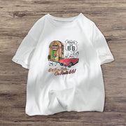 Car print street short sleeve T-shirt