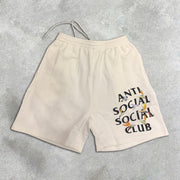 graphic print elastic shorts