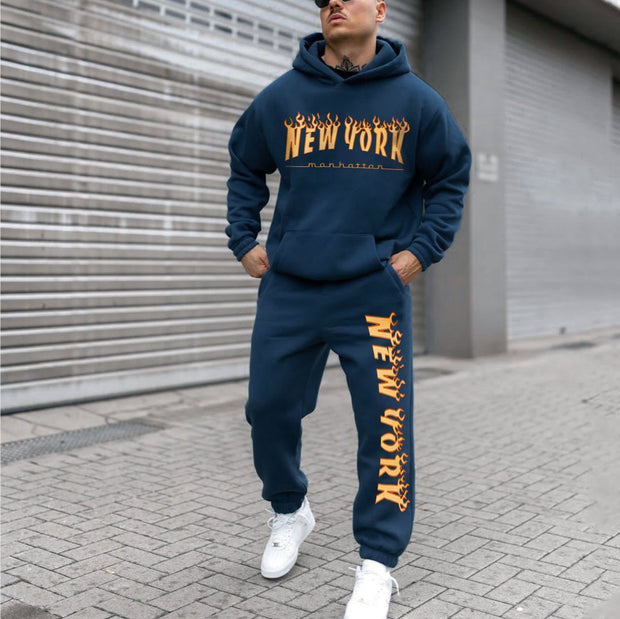 Retro personality letter pattern sports trousers