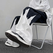 High street contrast color stitching hip hop high sense of color matching wide-leg pants