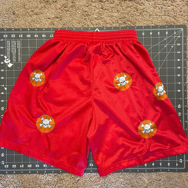 Skull print casual street style track shorts