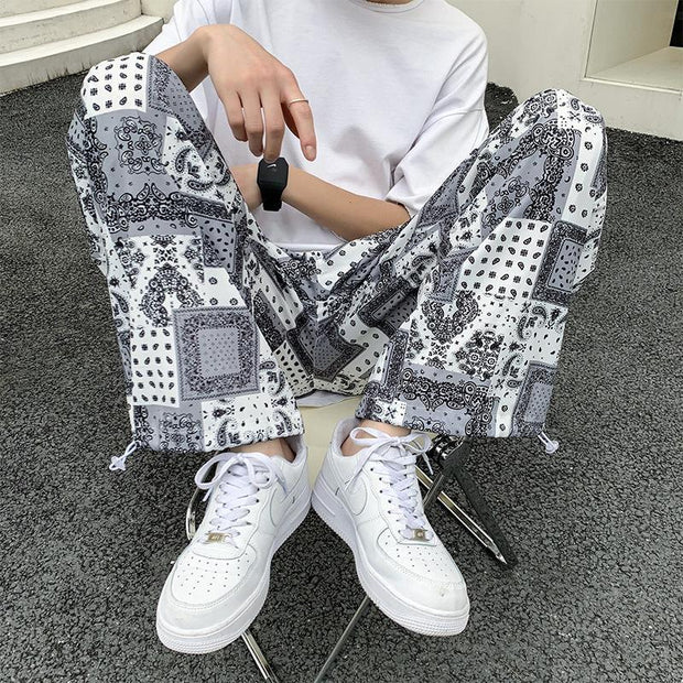 Fashion Loose Straight Printed Mopping Harem Pants