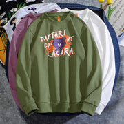 Bear print round neck fashion sweater