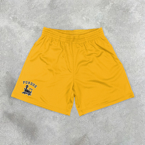 Casual Printed Mesh Sport Retro Shorts
