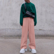 Fashion Street Straight Suit Pants Loose Casual White Wide Leg Pants