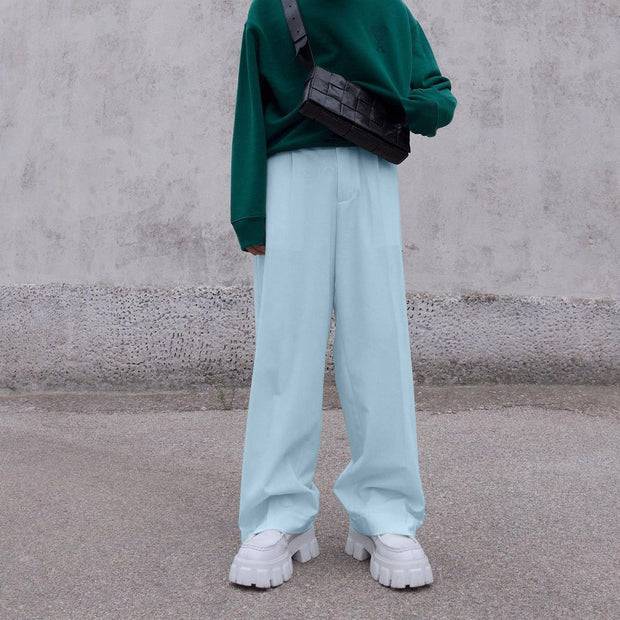 Fashion Street Straight Suit Pants Loose Casual White Wide Leg Pants