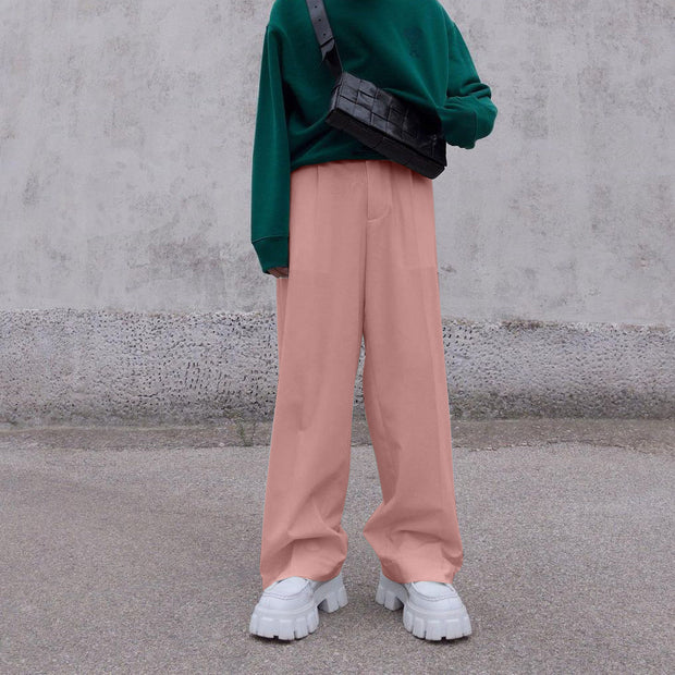 Fashion Street Straight Suit Pants Loose Casual White Wide Leg Pants