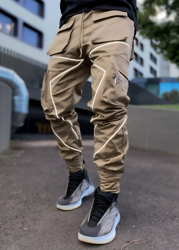 Men's reflective running sports and leisure overalls