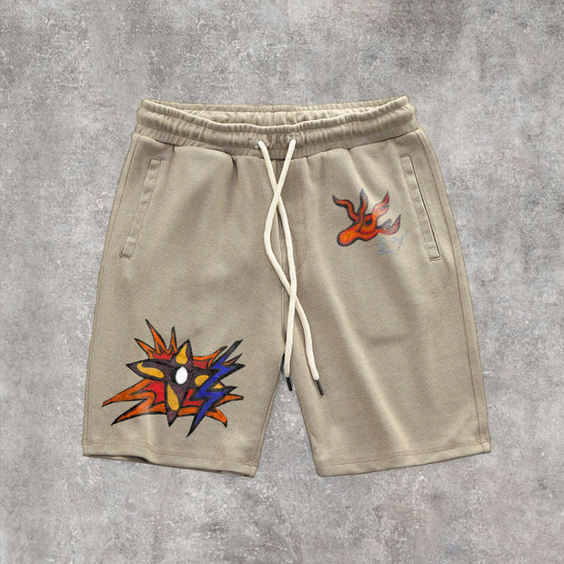 Personalized print retro fashion shorts