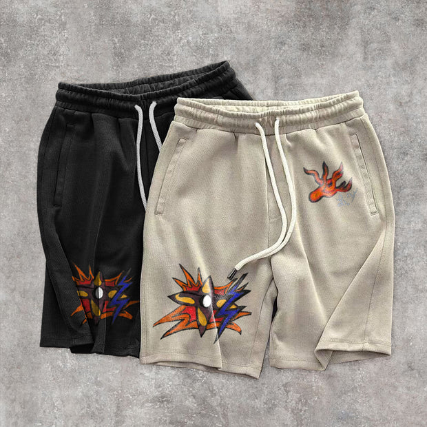 Personalized print retro fashion shorts