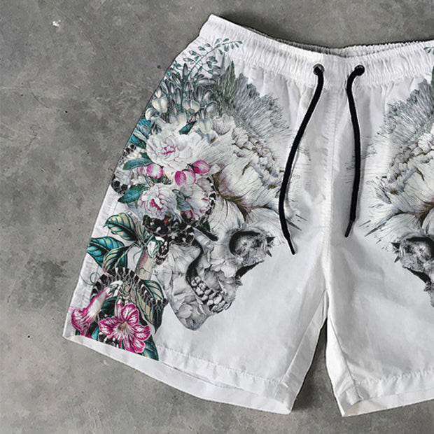 Skull Print 5 Inseam Shorts