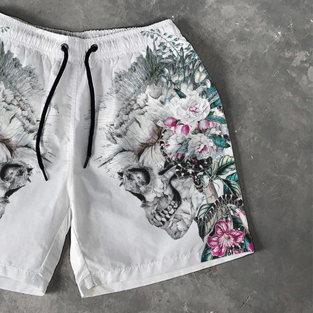 Skull Print 5 Inseam Shorts