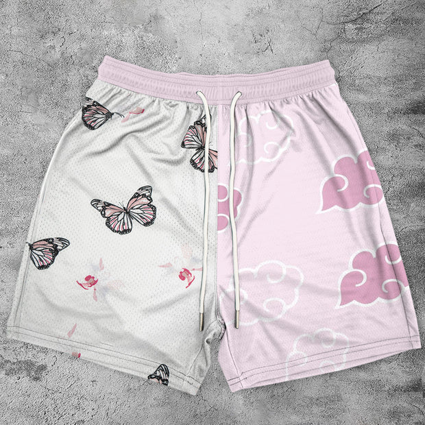 Tide Brand Print Retro Casual Mesh Shorts