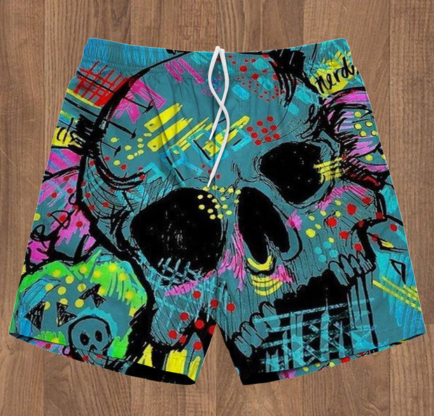 Retro fashion print shorts