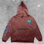 Tide Brand Print Casual Retro Street Hoodie