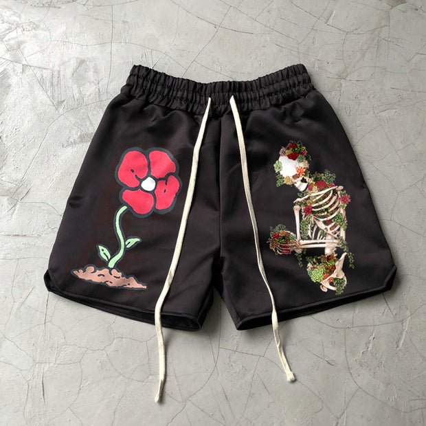 Trendy Skull Print Street Shorts