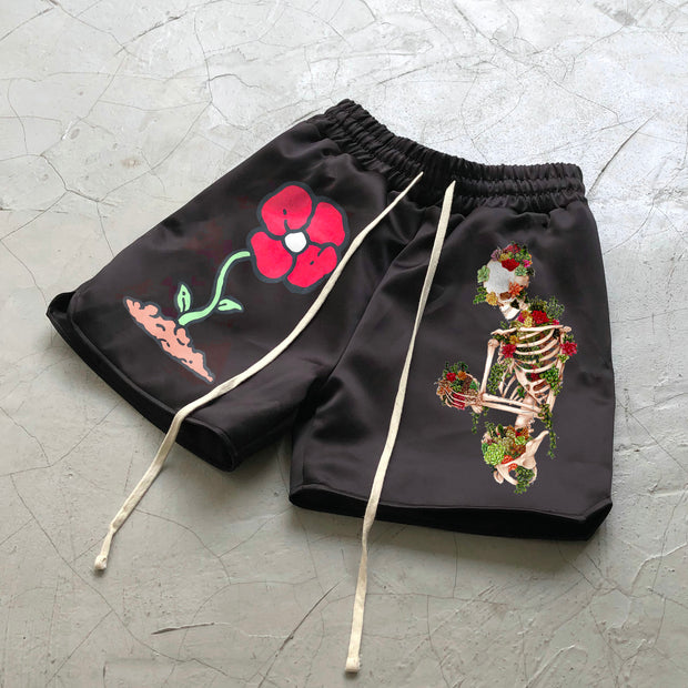 Trendy Skull Print Street Shorts