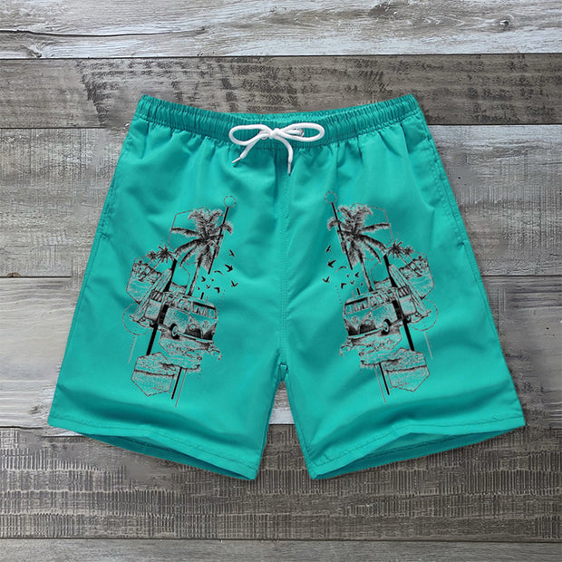 Fashion print Hawaiian shorts