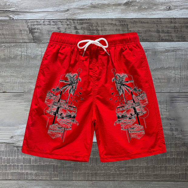 Fashion print Hawaiian shorts