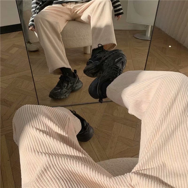 Loose casual straight wide-leg trousers
