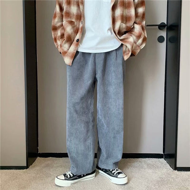 Loose casual straight wide-leg trousers