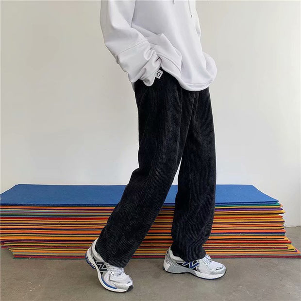 Loose casual straight wide-leg trousers