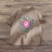 Street style retro round neck short-sleeved T-shirt