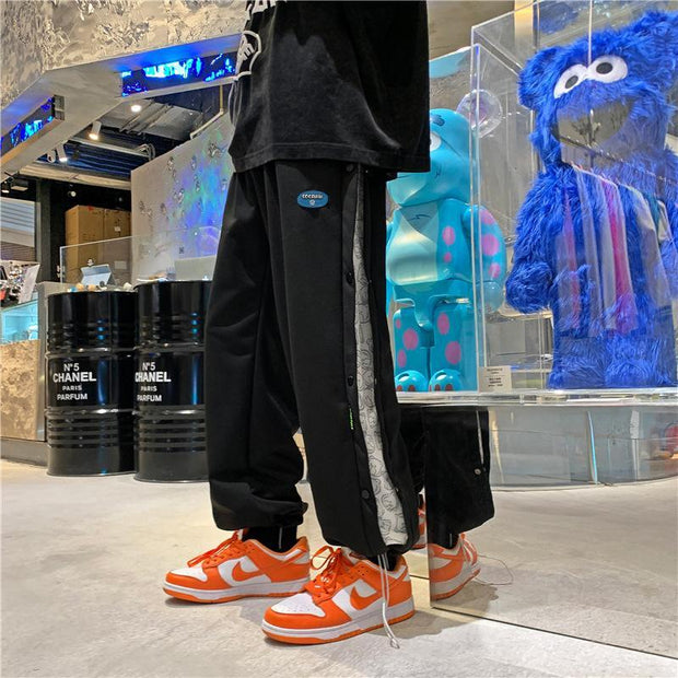 Sports casual pants buttoned trousers